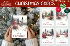Watercolor Christmas Greeting Cards, Winter Greeting Cards Product Image 1