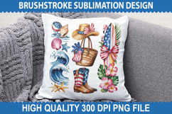 4th of July Brushstrokes Sublimation - Patriotic Brushstroke Product Image 2