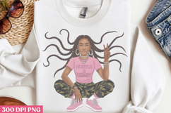 Empowering Black Girl Clipart PNG Product Image 2