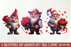 Cute Valentine Gnome Clipart, Gnome Clipart, Cute Gnome Product Image 2