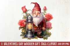 Cute Valentine Gnome Clipart, Gnome Clipart, Cute Gnome Product Image 1