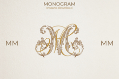 MM Wedding Monogram Logo | Elegant Initials Vector Product Image 1
