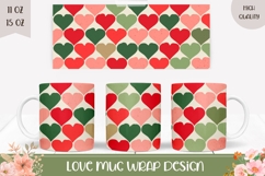 Colorful Hearts Coffee Mug Wrap, Love Heart Mug PNG Product Image 1