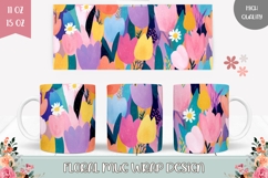 Cartoon Tulips Mug Wrap, Spring Mug, Flowers Mug Product Image 1