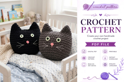 Chunky Cat Crochet Pillow Pattern PDF Product Image 1
