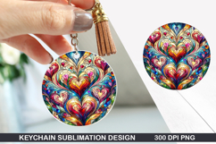 Flower Keychain Sublimation - Spring Keychain PNG Design Product Image 1