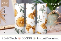 Oranges Tumbler Design, Floral Tumbler Template Product Image 1