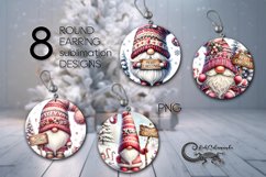 Christmas gnome | 8 xmas Round earrings sublimation designs Product Image 1