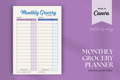 Grocery Planner Template | Printable Canva Grocery List Product Image 1
