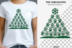 Paw print Christmas tree png design for T-shirts Product Image 1