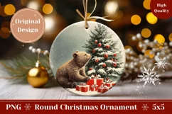 Vintage Winter Ornament, Vintage Christmas Bear Ornament Product Image 1