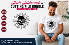 Skull &amp; Cobweb Silhouette - 15 Designs in SVG, EPS, PNG, JPG Product Image 2