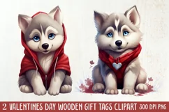 Cute Valentine Dog Clipart, Valentines Day Dog Clipart Product Image 1