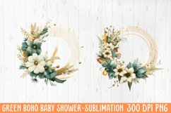 Green Boho Baby Shower Sublimation Product Image 1