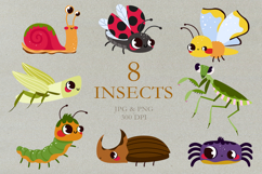 Cute Bugs Clipart , Hand Drawn Insects Graphics Product Image 1