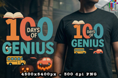 100 Days of Genius Sublimation Design Product Image 2