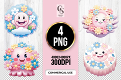 Kawaii Flower Baby Clipart Sublimation PNG Product Image 1