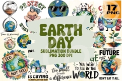 Earth Day Sublimation Bundle PNG - 17 Designs Product Image 1