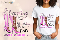 Stepping Into My Birthday PNG Pink Heels Design Files PNG Product Image 2
