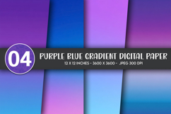 Purple Blue Gradient Digital Paper Product Image 1