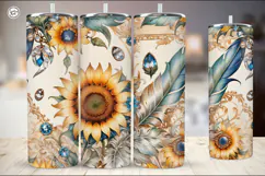 4 SEAMLESS Sunflower Tumbler Wrap Sublimation, 20 oz Product Image 2