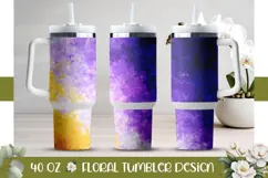 Purple Tumbler Wrap Design, Abstract 40 Oz Tumbler PNG Product Image 1