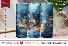 Winter Forest Tumbler Wrap, Christmas Tumbler Design Product Image 1