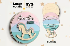 Horse Baby Name Sign SVG Laser cut file for Glowforge Product Image 1