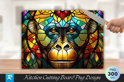 Monkey Stained Cutting Board Sublimation Design Product Image 1