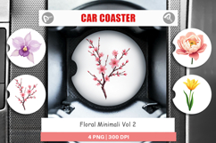 Car Coaster Minimalist Florals Product Image 1