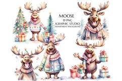 Pastel Christmas Clipart Christmas Moose Clipart Product Image 1