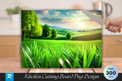 Peaceful Green Field With Grass Cutting Board PNG Design Product Image 1
