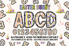 Easter Day Alphabet png clipart, easter day letters doodle Product Image 1