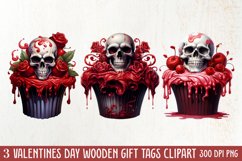 Gothic Valentines Day Clipart, Valentine Skeleton Product Image 1