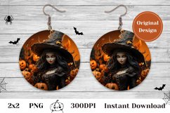 3D Halloween Earring Design, Halloween Witch Sublimation Product Image 1