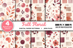 Fall Floral Digital Pattern JPG Product Image 1