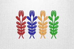 Colorful Leaf Line Embroidery Design Product Image 1
