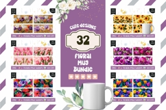 Cartoon Flowers Mug Designs, Tulips Mug Sublimation Bundle Product Image 1