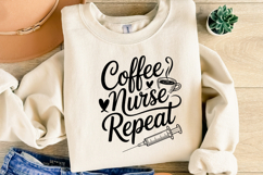 Coffee Nurse Repeat svg | Svg Cut Files | Shirt Svg Product Image 2