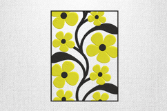 Yellow and Black Retro Floral Embroidery Design Product Image 1