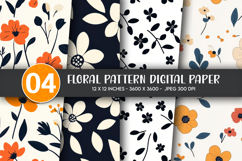 Floral Pattern Digital Paper Product Image 1