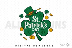 St. Patrick's Day Sublimation PNG, Shamrock PNG Design Product Image 1