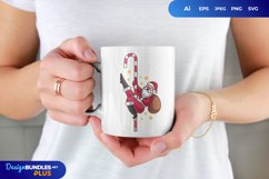 Santa Claus Dancing on Christmas Pole Illustration Product Image 1