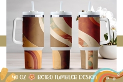 Retro Stripes Tumbler Sublimation, Retro 40 Oz Tumbler PNG Product Image 1