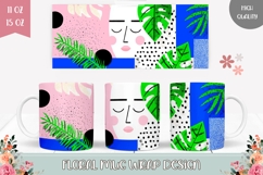 Abstract Mug, Abstract Flowers Mug, Floral Mug Design Product Image 1