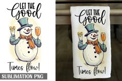 Winey Snowman Kitchen Towel Sublimation| Kitchen Dish Towel Product Image 13