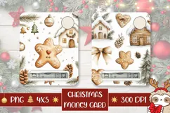 Watercolor Christmas Cookies Money Card, Printable Christmas Product Image 1