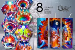 3d Christmas landscape | Skinny Tumbler Sublimation Designs Product Image 1