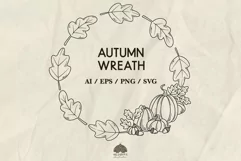 Autumn Pumpkin wreath SVG PNG EPS Product Image 1