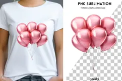 Valentine balloons png design for T-shirts Product Image 1